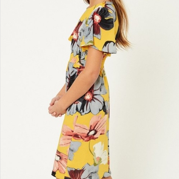 Floral Smock Waist Midi Dress - Picture 5 of 6